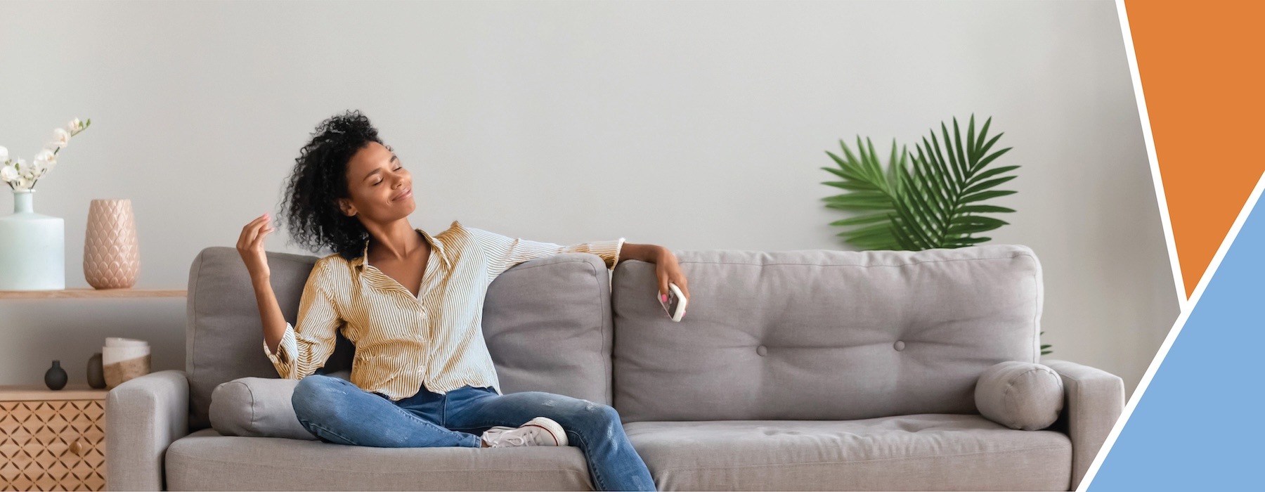 a person sitting on a couch