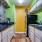 a community kitchen with colorful walls